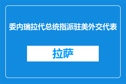 委内瑞拉代总统指派驻美外交代表